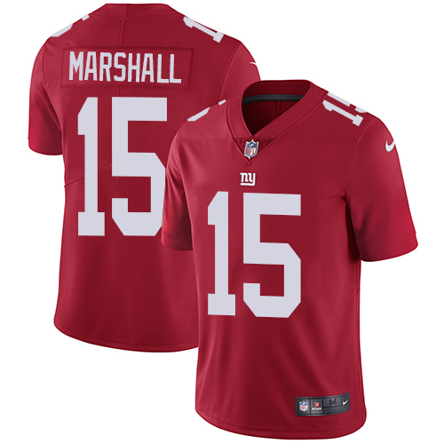 Nike Giants #15 Brandon Marshall Red Alternate Youth Stitched NFL Vapor Untouchable Limited Jersey - Click Image to Close